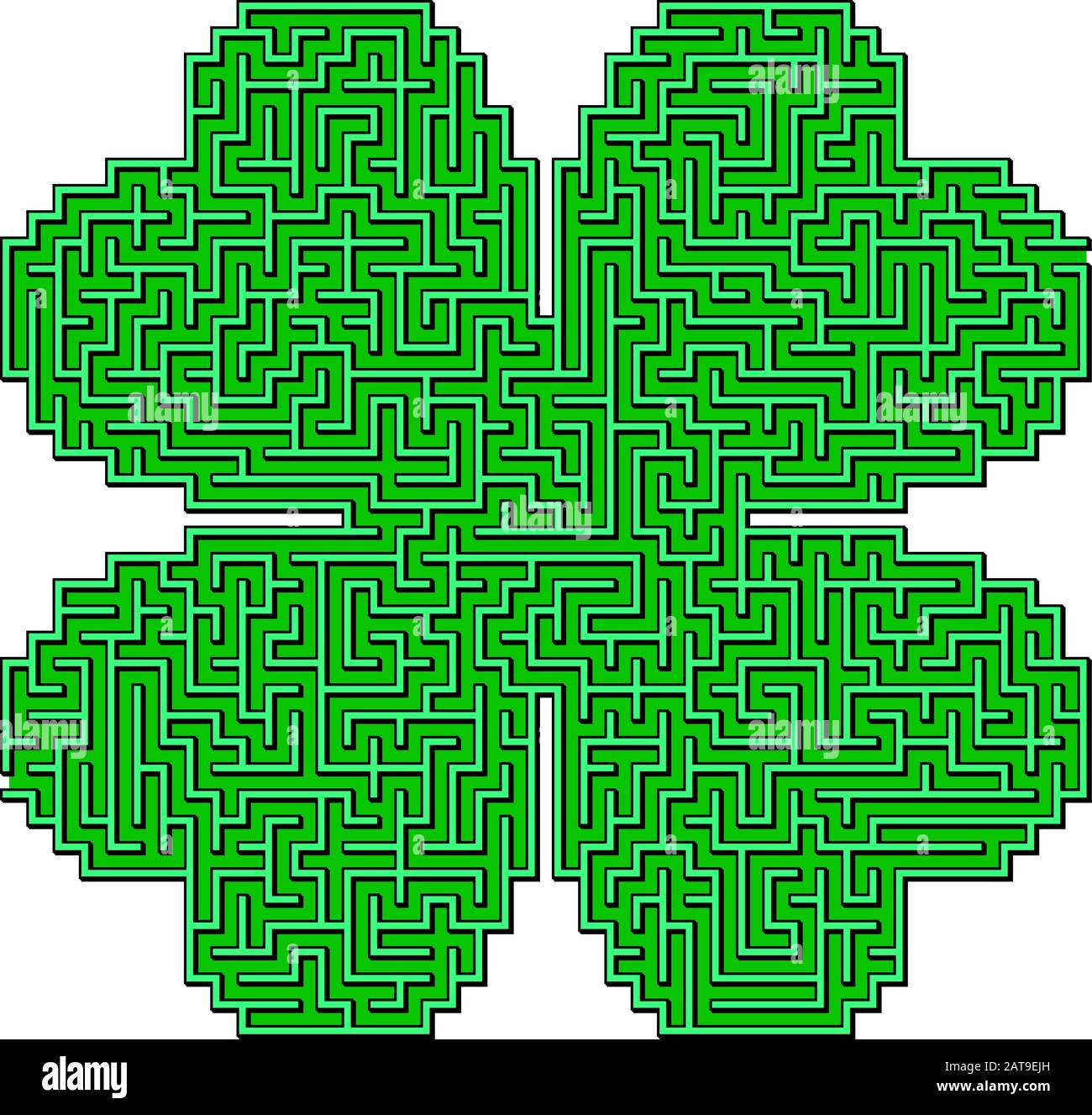 Vector Quatrefoil Leaf Clover Saint Patrick Day Maze for Children Stock ...