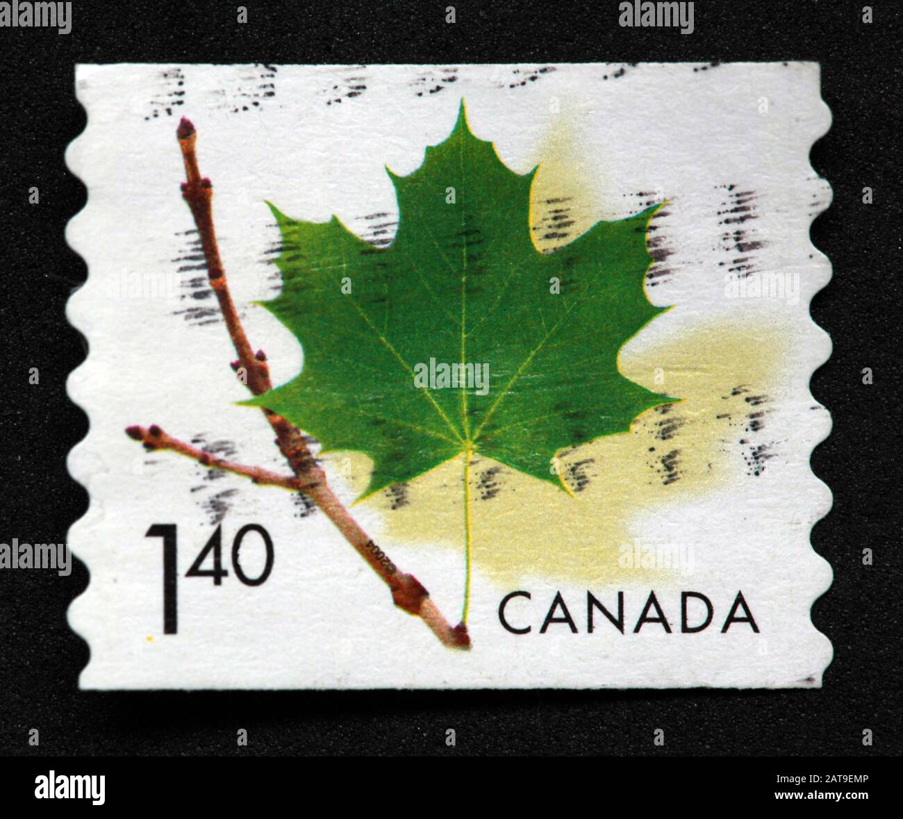 Canadian Stamp, Canada Stamp, Canada Post,used stamp, Canada 1.40, maple leaf,maple tree Stock Photo
