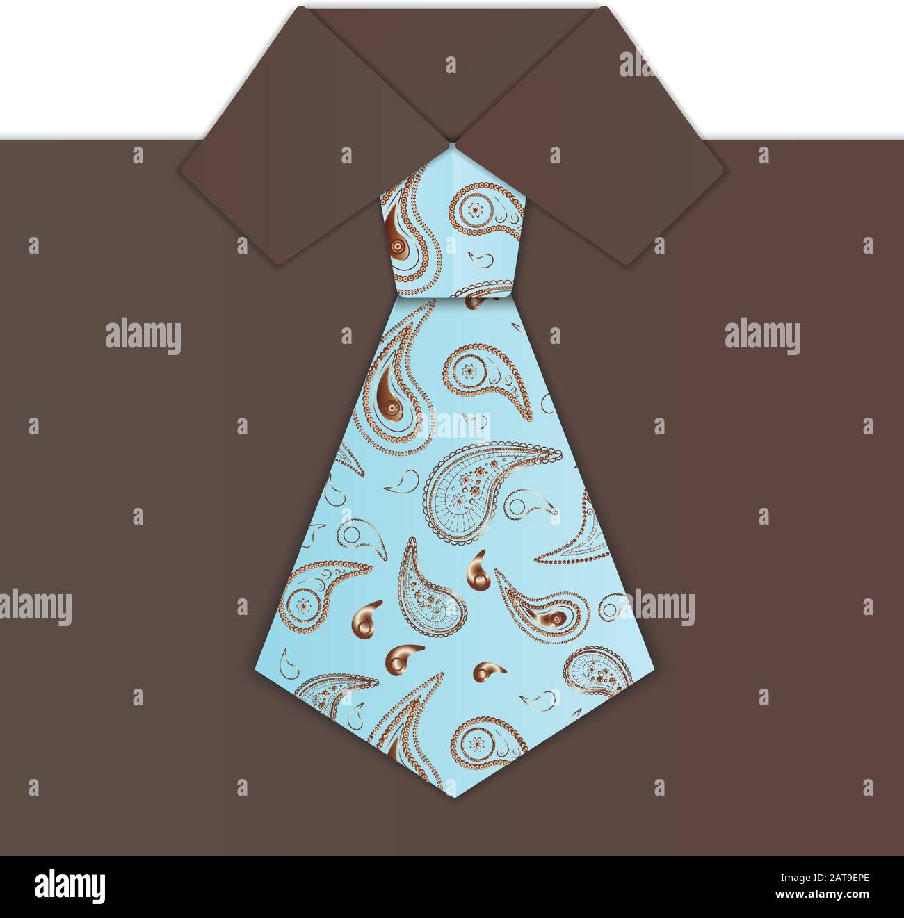 Men's Tie and Shirt Collar   - vector illustration Stock Vector