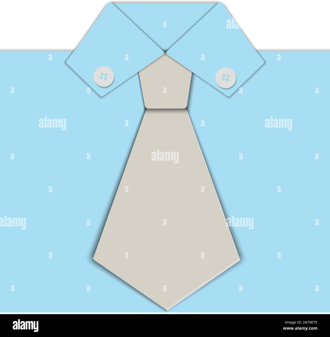 Men's Tie and Shirt Collar   - vector illustration Stock Vector