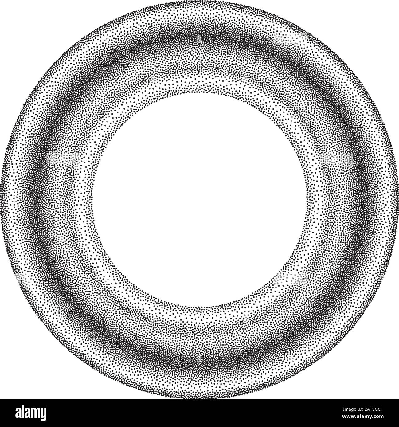 Stippled Gradient  Ring - Vector Dotted Illustration Stock Vector