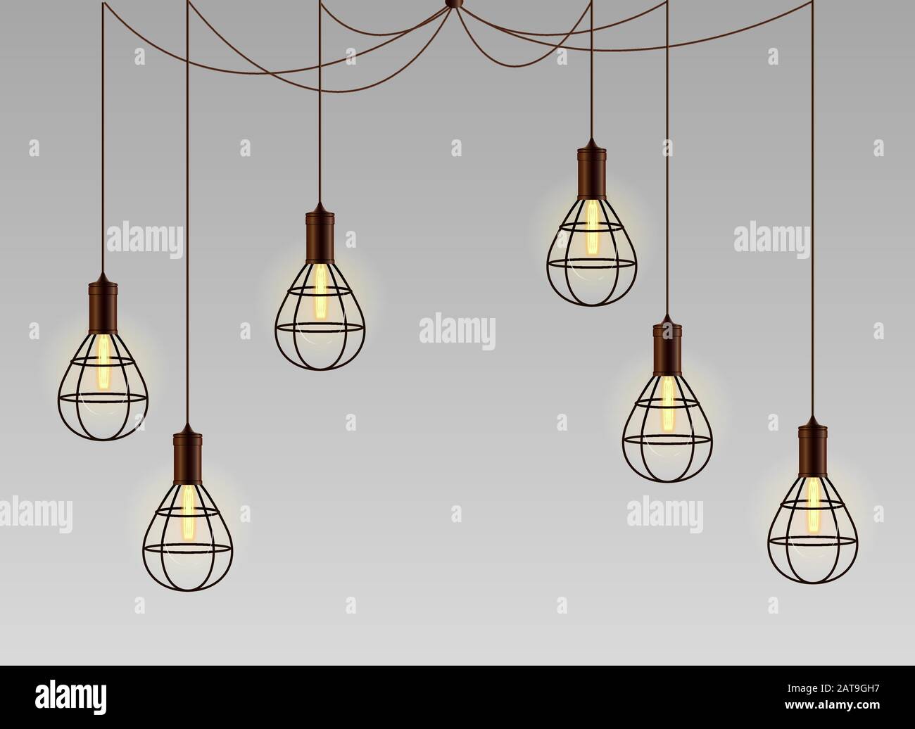Old Loft Pendant Lamps Vector Illustration Stock Vector Image & Art