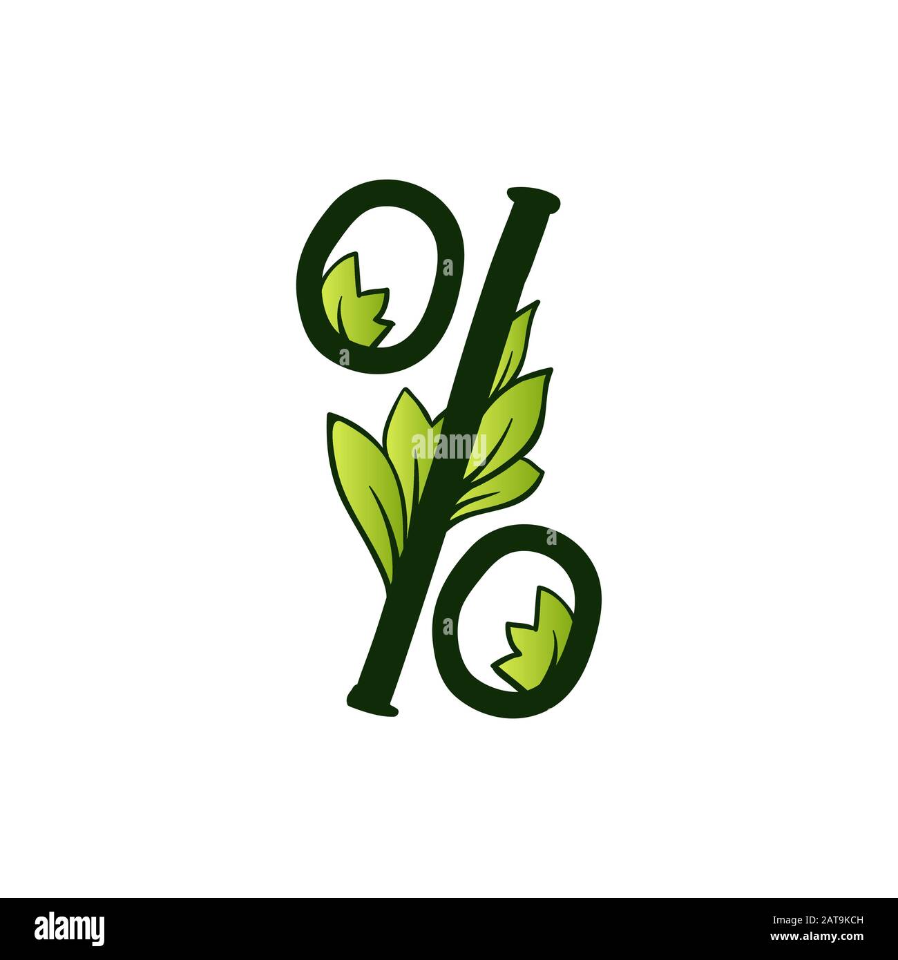 Green Doodling Eco Alphabet Letter .Type with Leaves. Isolated Latin Uppercase. Typography Bold Spring Letter or Doodle abc Characters for Monogram Words and Logo. Stock Vector