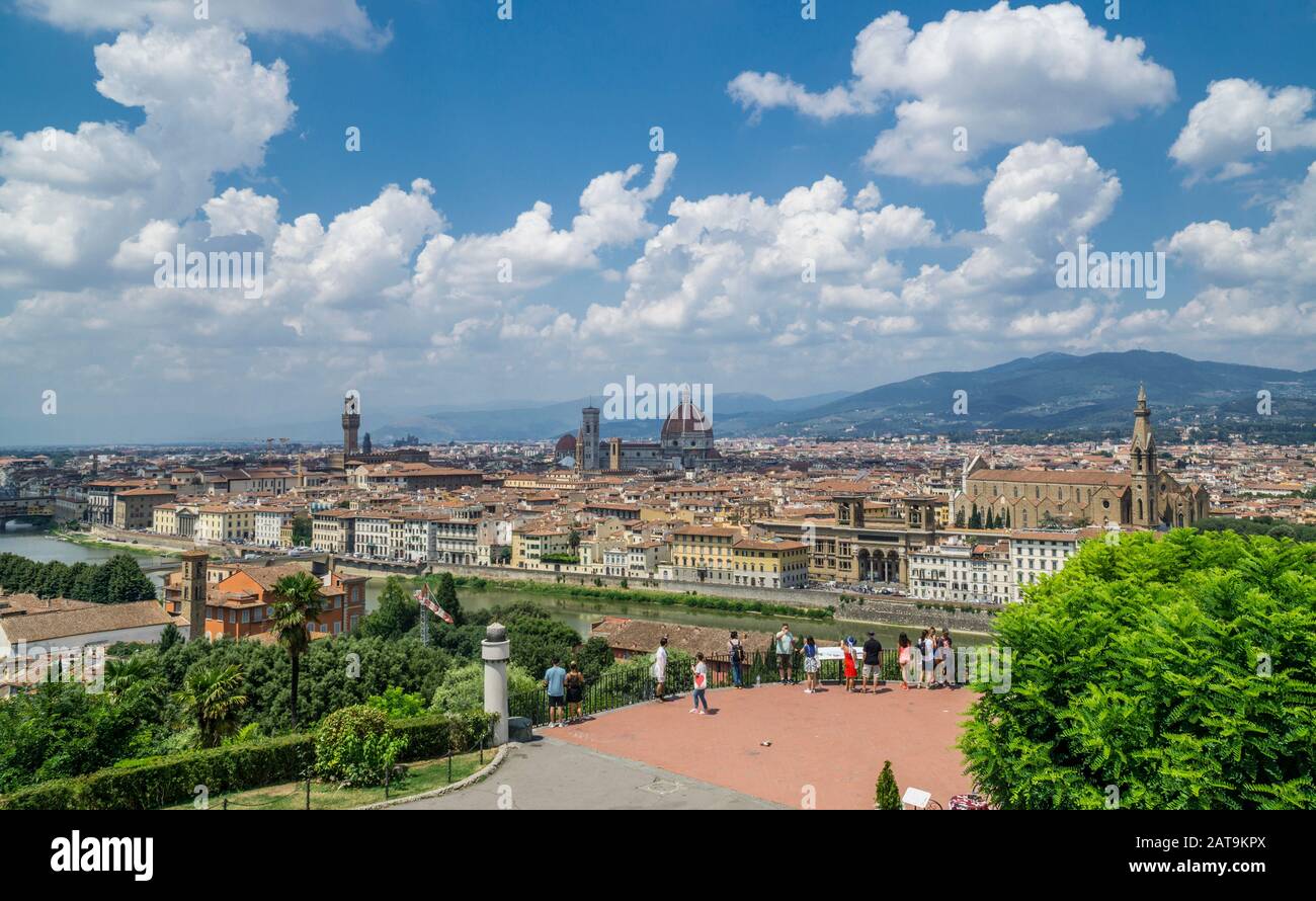 panoramic view of Florence from  Piazzale Michelangelo, Tuscany, Italy Stock Photo