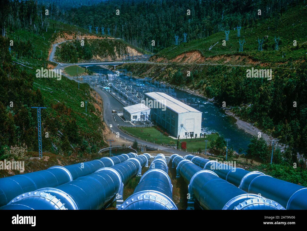 Hydro power station at Tungatinah, Tasmania, Ausralia in 1964.  In the post-war years, hydro electric power generation was then seen as key to Tasmania's futue development and prosperity. Stock Photo