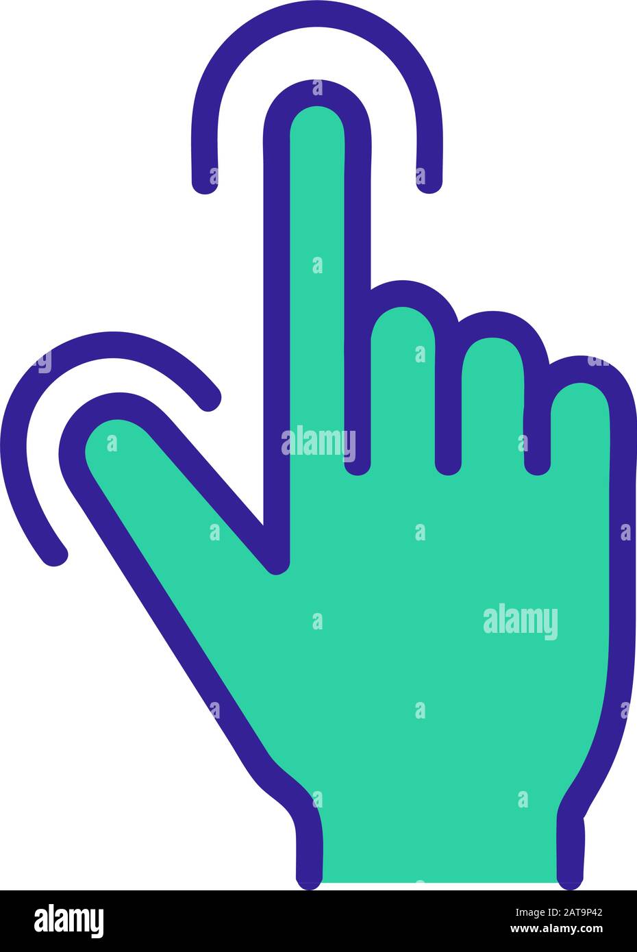 control on the touchscreen icon vector. Isolated contour symbol ...