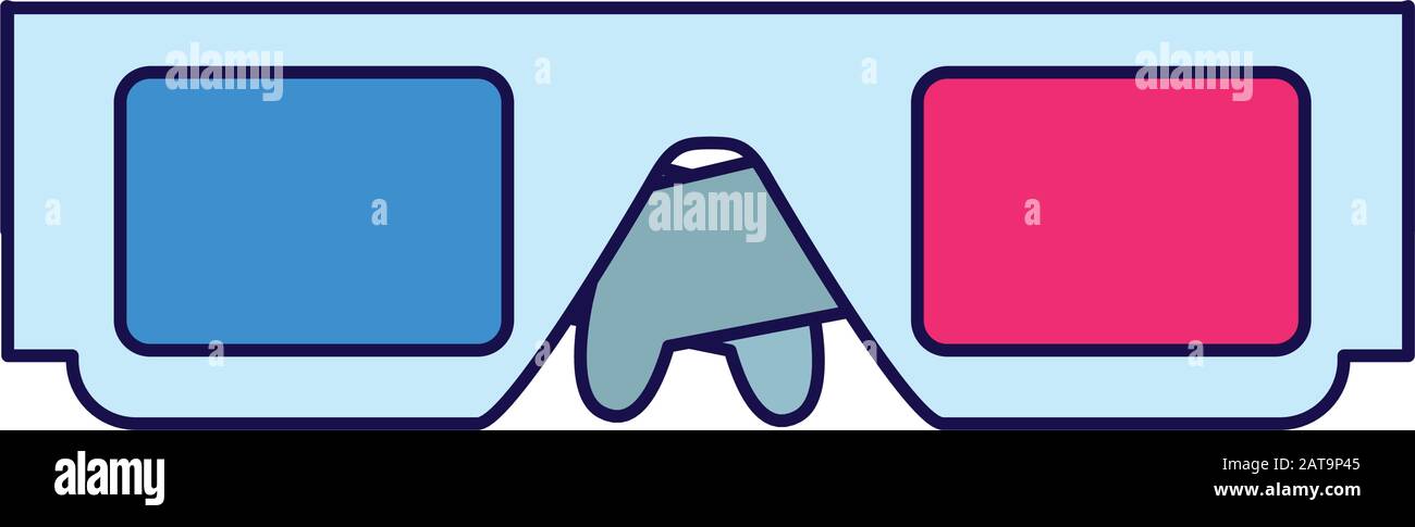 3D glasses icon over white background Stock Vector