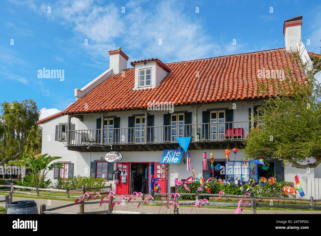 Seaport Village, waterfront shopping and dining complex adjacent to San Diego Bay in downtown San Diego, famous travel tourist attraction. California. USA. . July 13th, 2019 Stock Photo