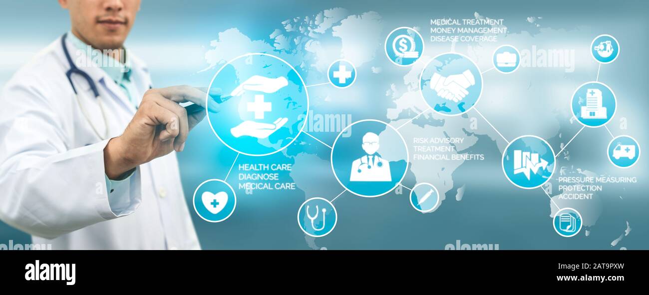 Medical Healthcare Concept Doctor In Hospital With Digital