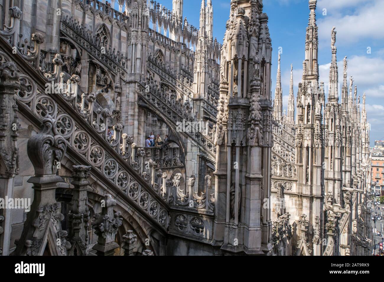 The rooftop area of the Duomo in Milan Italy Stock Photo