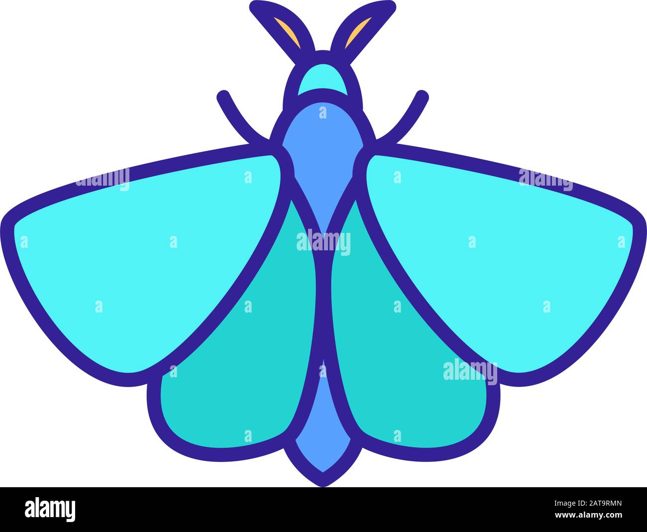 Moth icon vector. Isolated contour symbol illustration Stock Vector ...