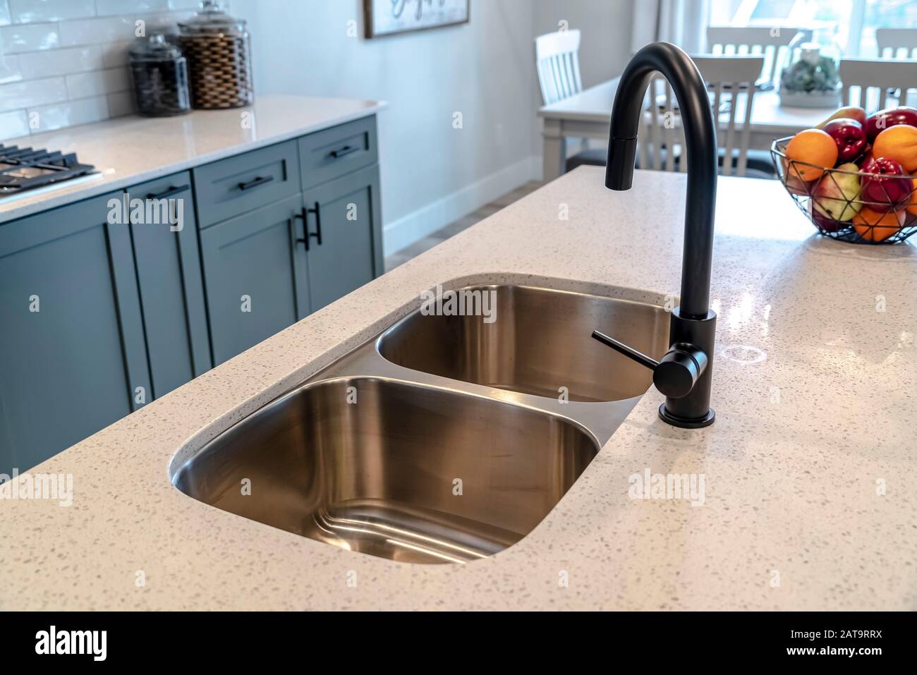 Stainless Steel Undermount Double Basin Kitchen Island Sink With