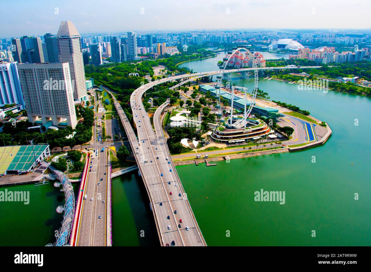 Bayfront Avenue & East Coast Parkway - Singapore City Stock Photo