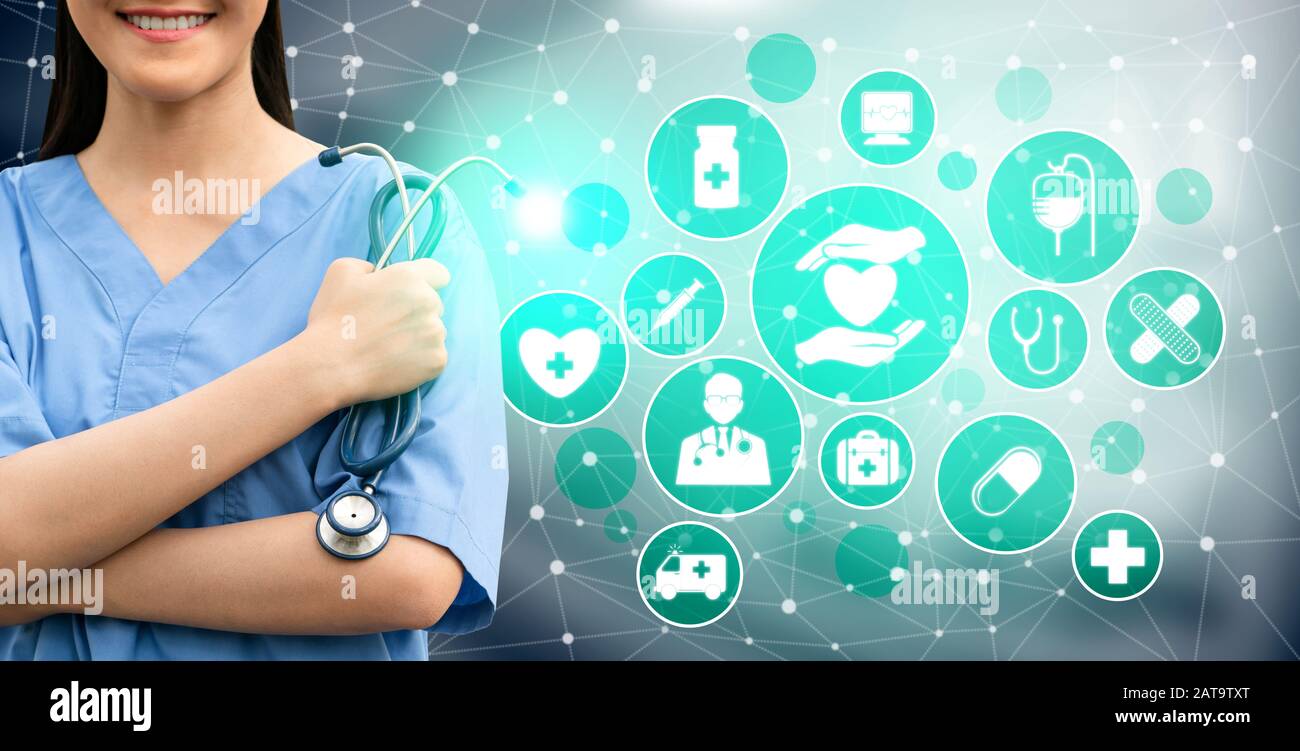 Medical Healthcare Concept Doctor In Hospital With Digital