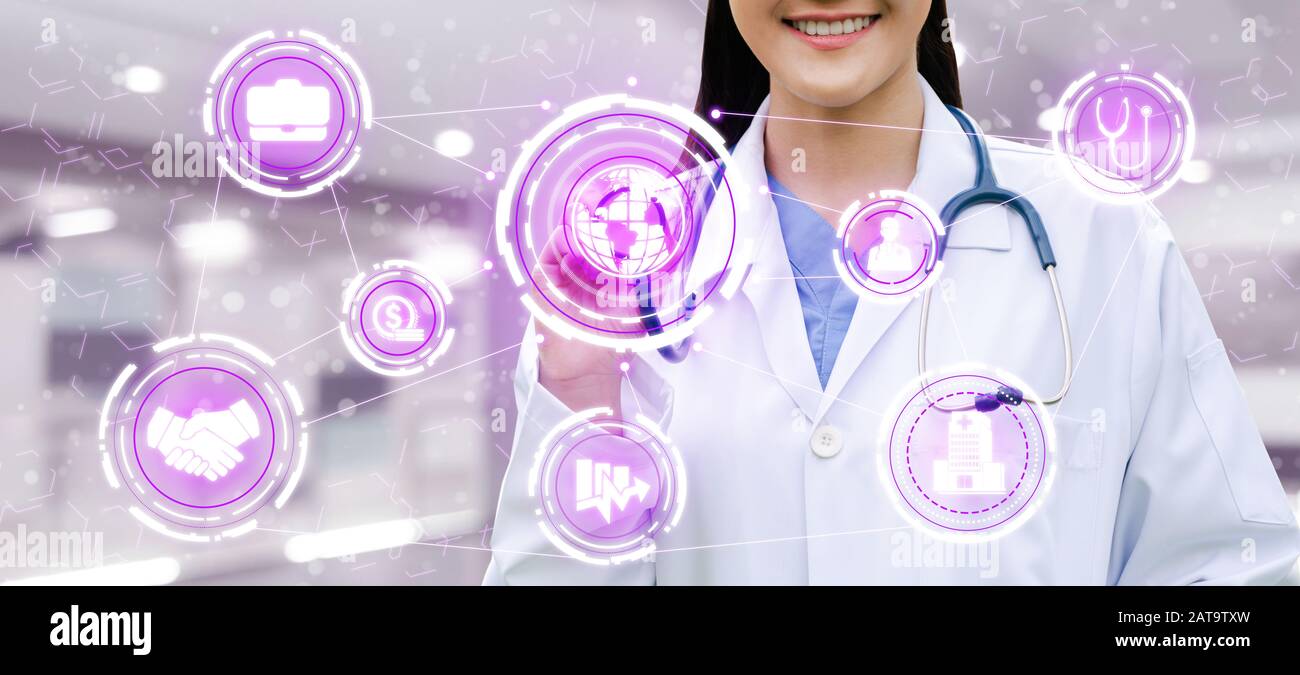 Medical Healthcare Concept Doctor In Hospital With Digital