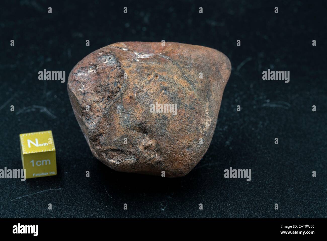 Chondrite Meteorite L6W2 Type isolated, piece of rock formed as an asteroid in the universe at during Solar System creation Stock Photo