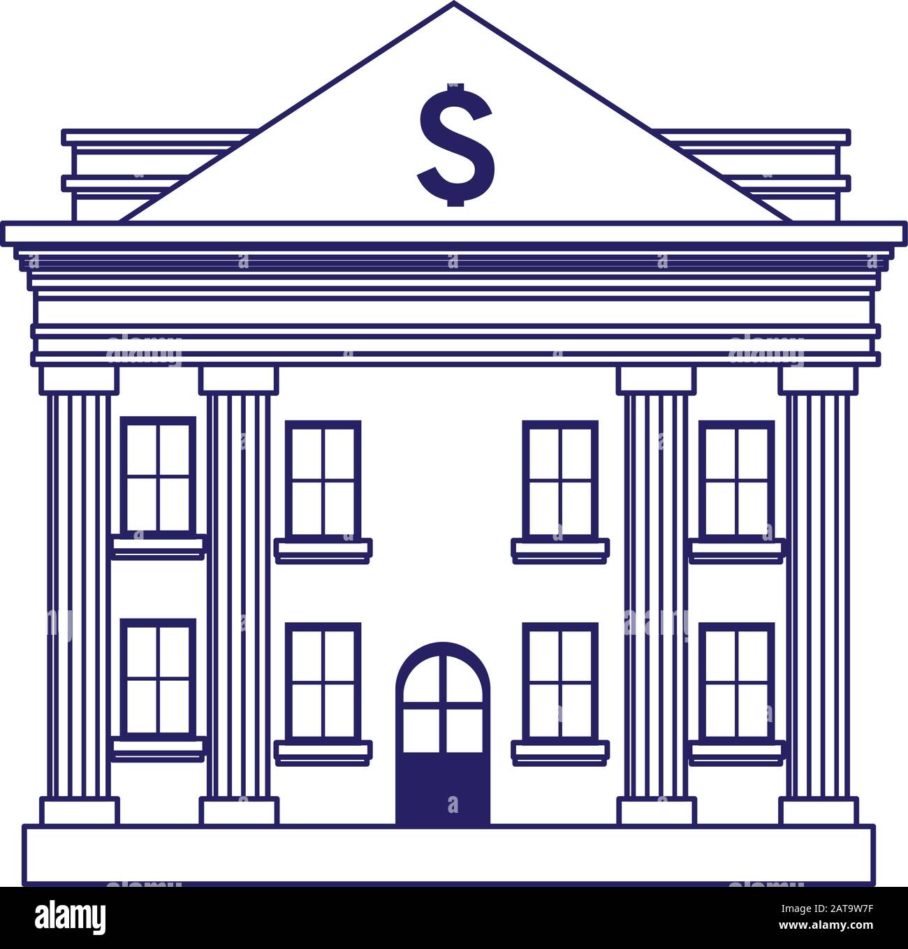 bank building icon, flat design Stock Vector Image & Art - Alamy