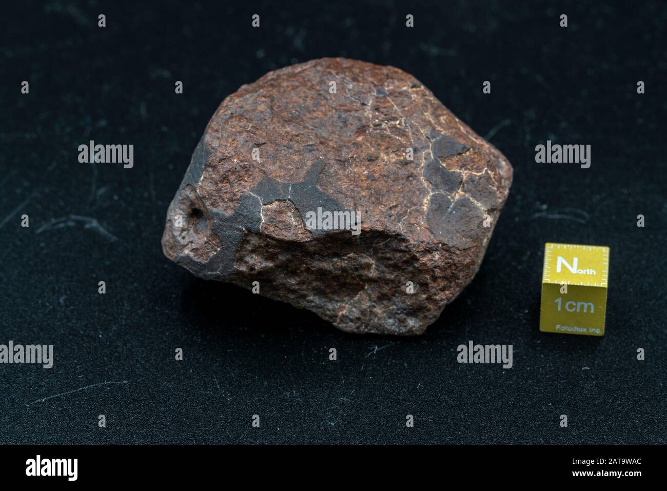 Chondrite Meteorite H Type isolated, piece of rock formed in outer space in the early stages of Solar System as asteroids Stock Photo