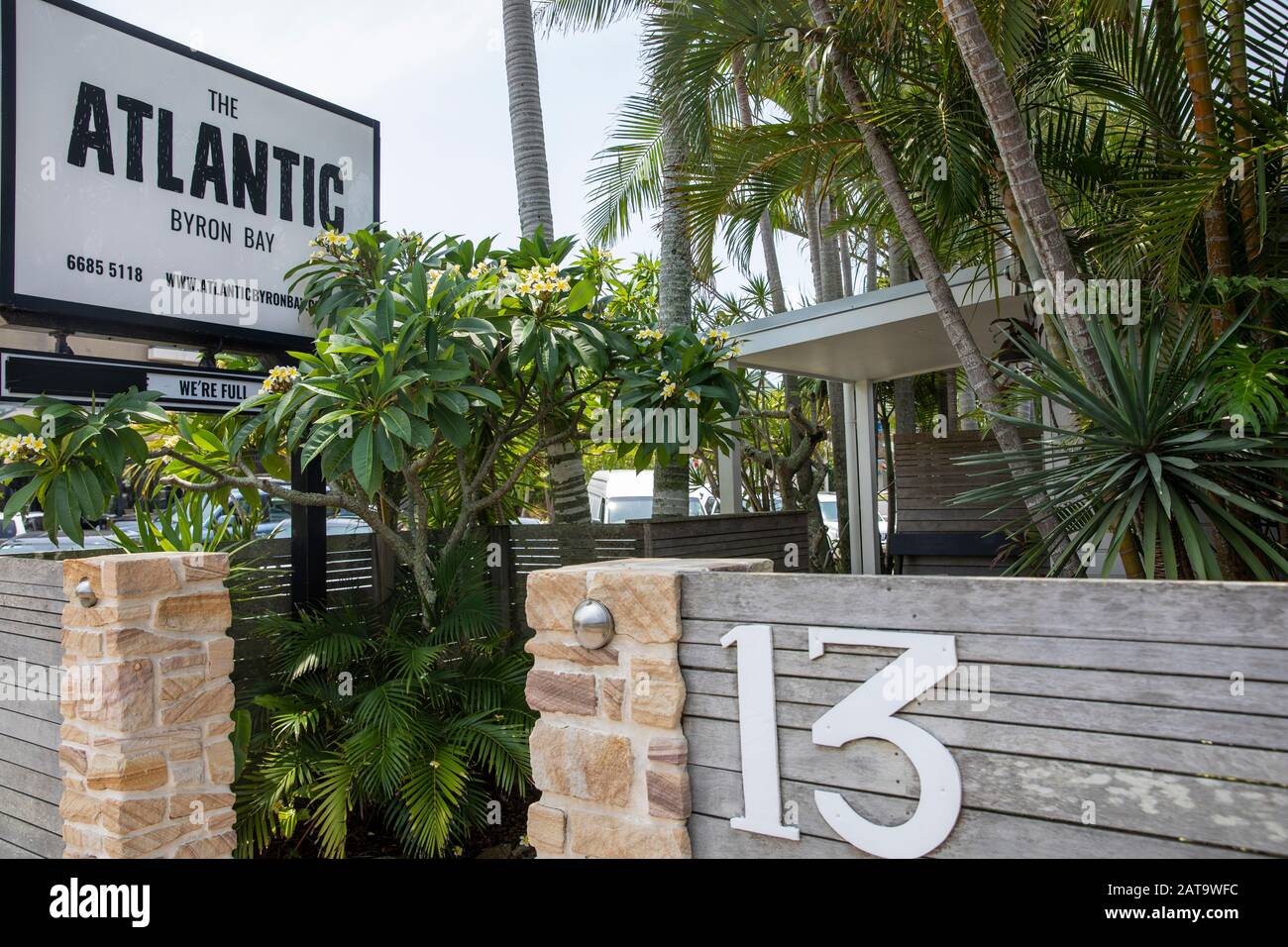 Byron bay Atlantic hotel in the town centre,Byron,Australia Stock Photo
