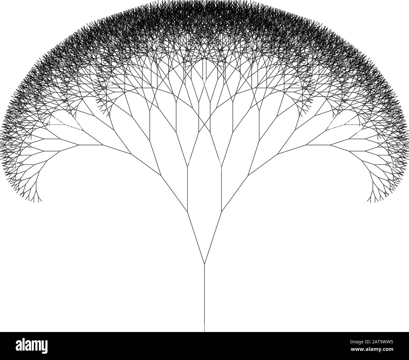 Flat Vector Computer Generated L-system Fractal Tree - Generative Art ...