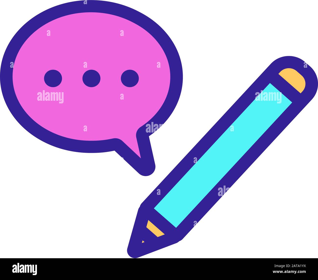 writes the message interlocutor icon vector. Isolated contour symbol ...