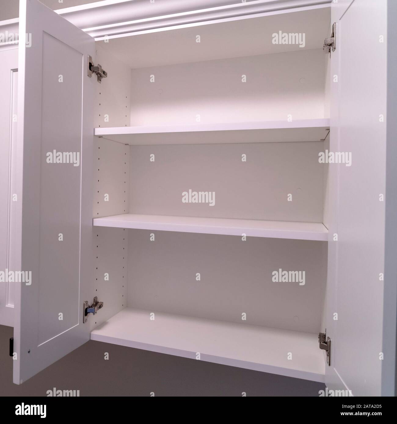Photo Square Frame Open Wooden Cabinet With Decorative Moulding