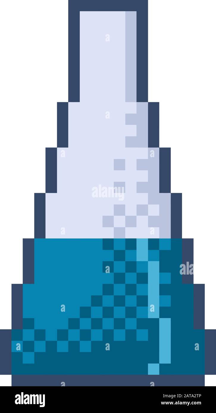 Vector Pixel Research Icon - Chemical Flask -   Pixel Art for Design Project Stock Vector
