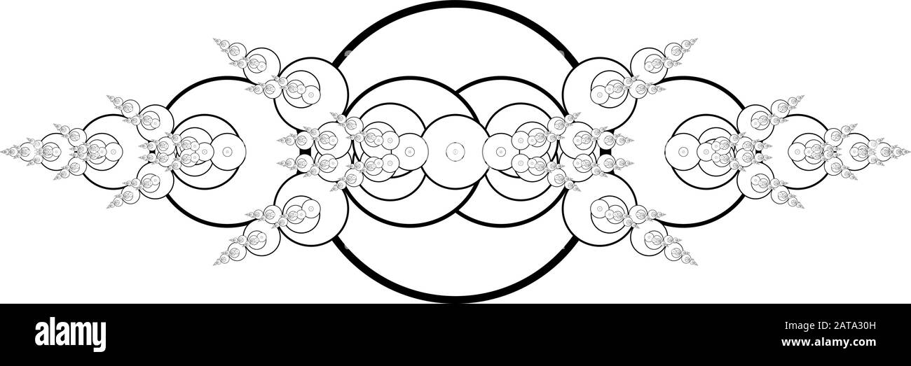 Flat Vector Computer Generated  Annular Fractal - Generative Art Stock Vector