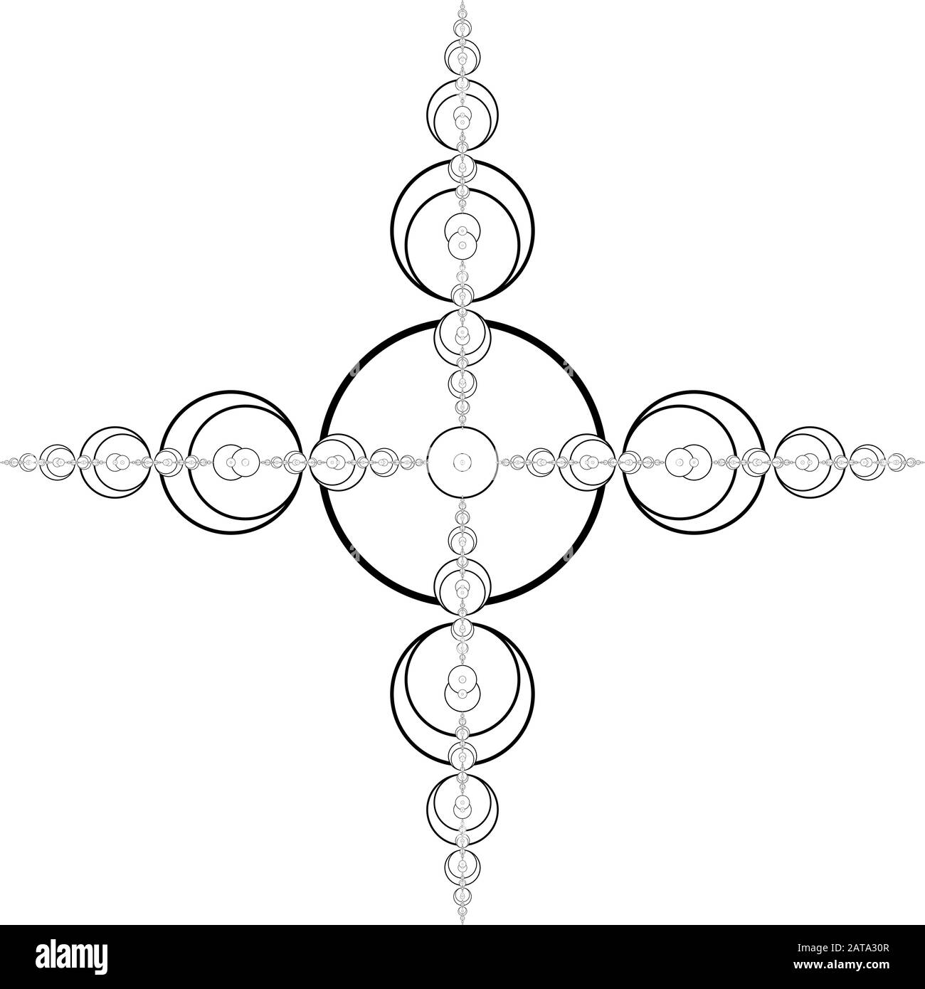 Flat Vector Computer Generated  Annular Fractal - Generative Art Stock Vector