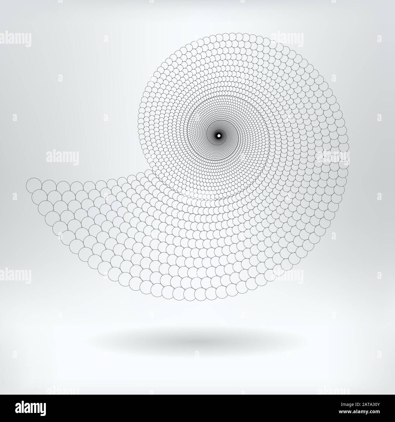 Flat Vector Computer Generated  Annular Helix Fractal - Generative Art Stock Vector
