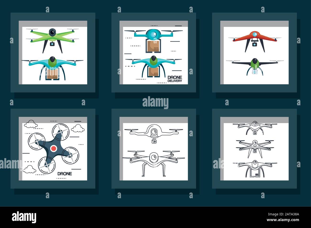 bundle designs of drones flying Stock Vector Image & Art - Alamy