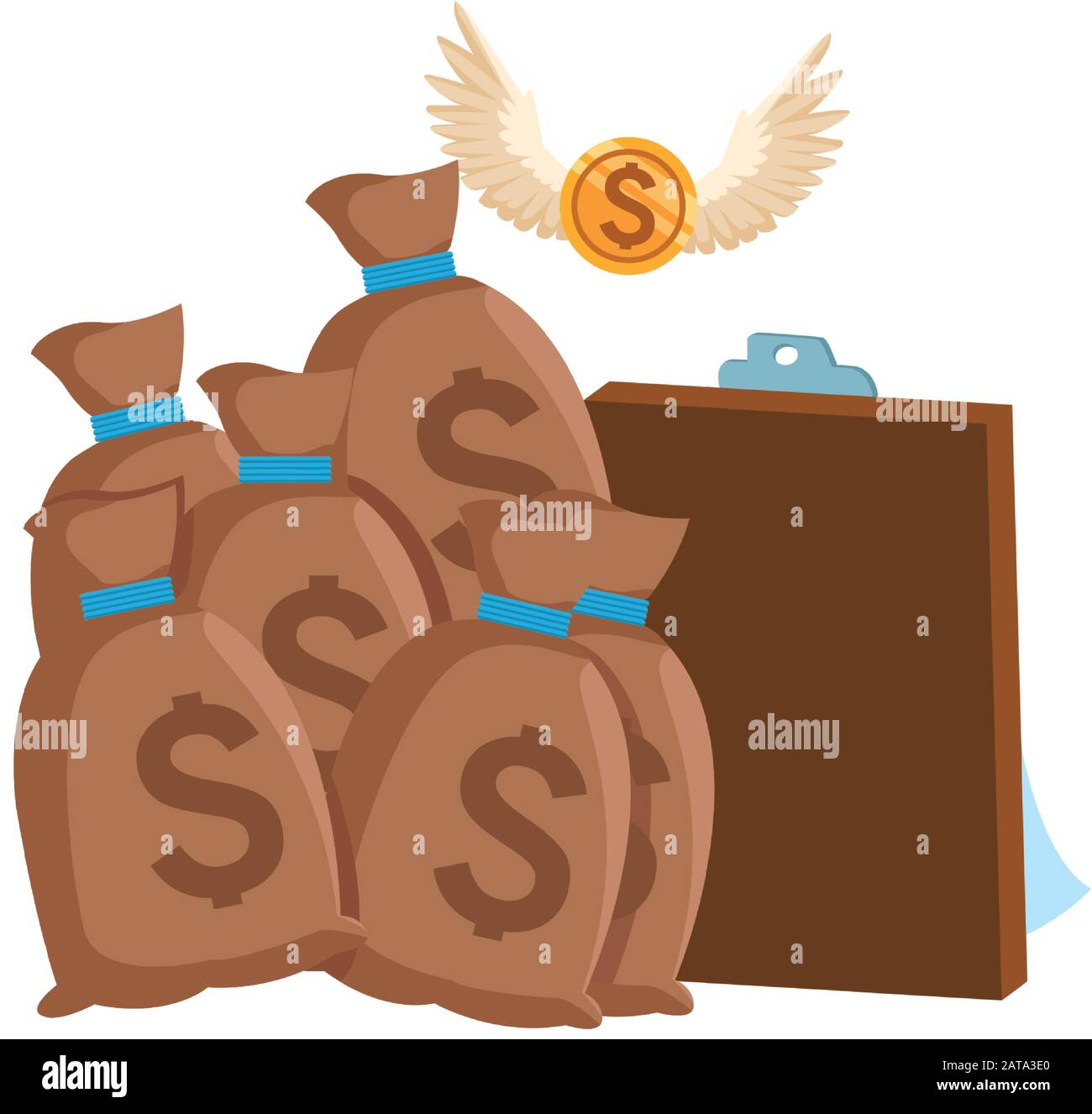 money bags and clipboard icon Stock Vector Image & Art - Alamy