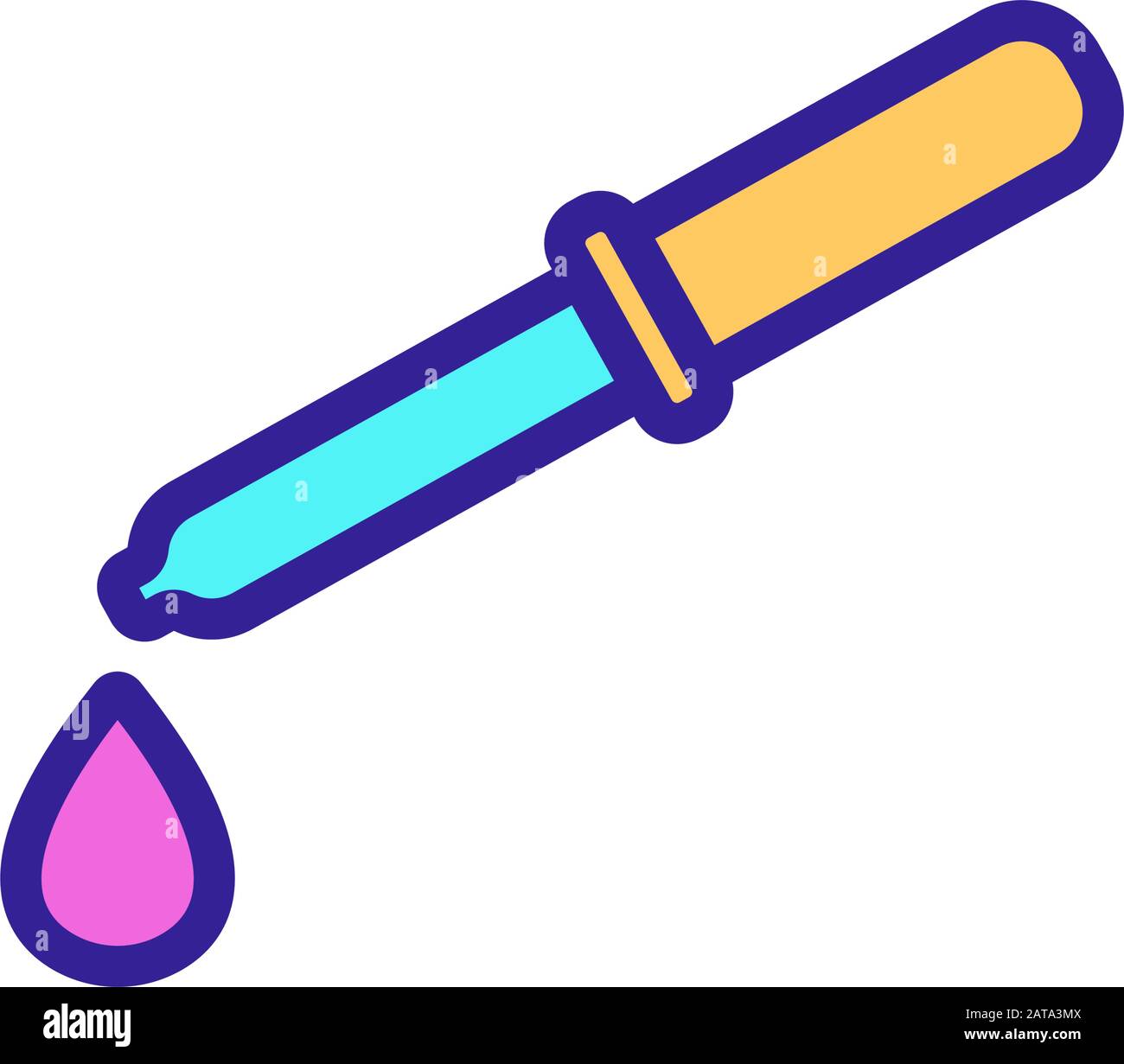 test tube with liquid vector icon. Isolated contour symbol illustration ...