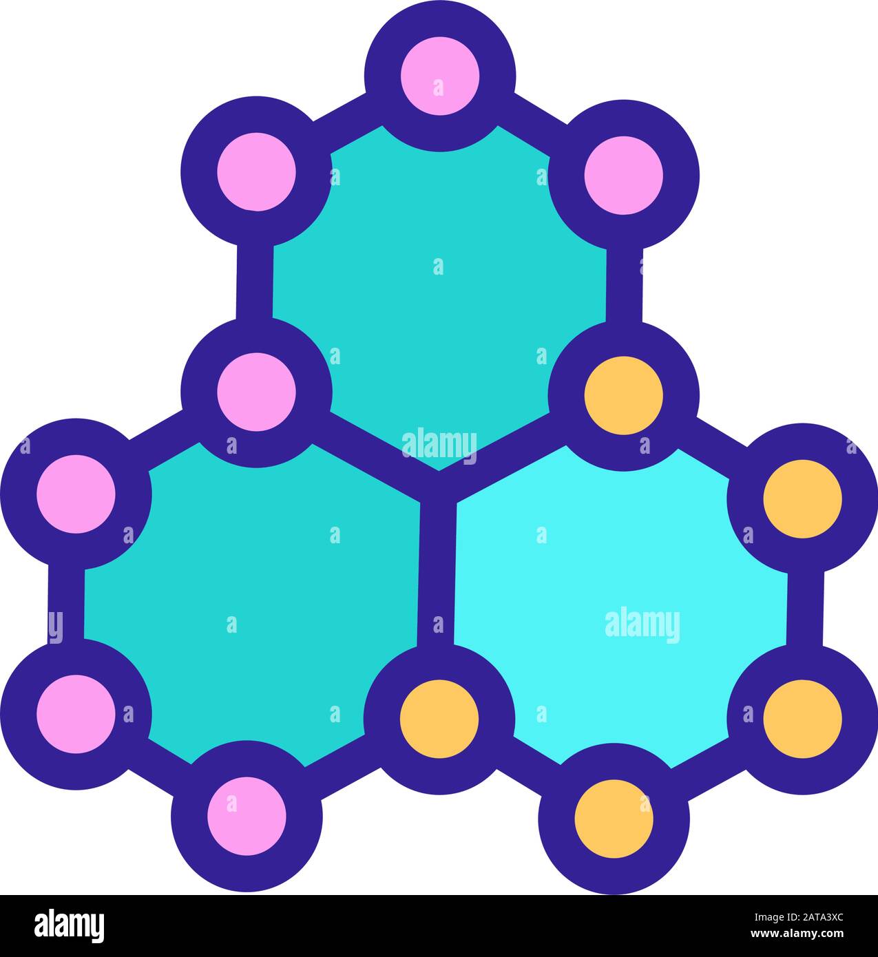 The chemical composition of the vector icon. Isolated contour symbol ...