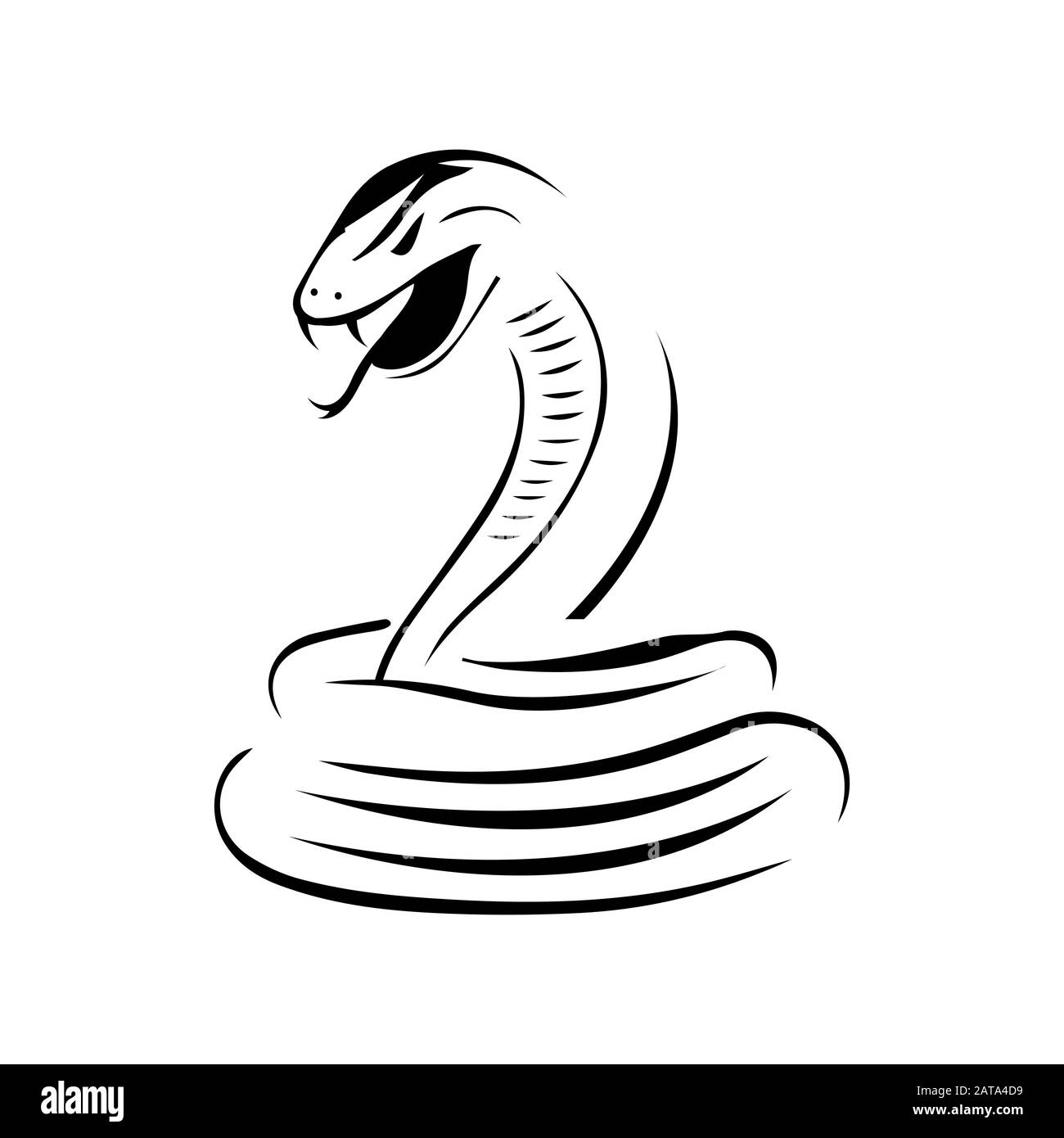 silhouette of venom snake logo design vector graphic design Stock Vector