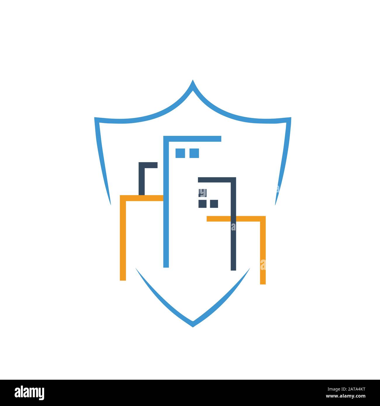Abstract building security logo icon symbol of security protection company Stock Vector
