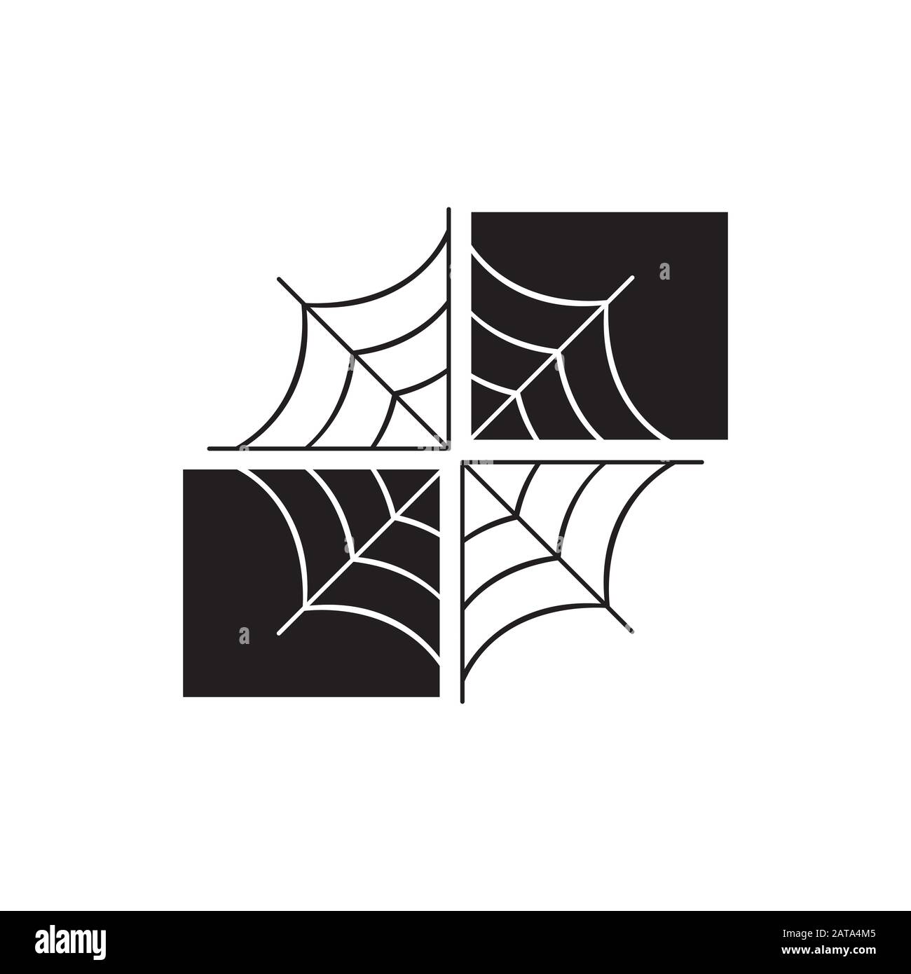 simple creative spider web logo design spiderweb vector illustration Stock Vector
