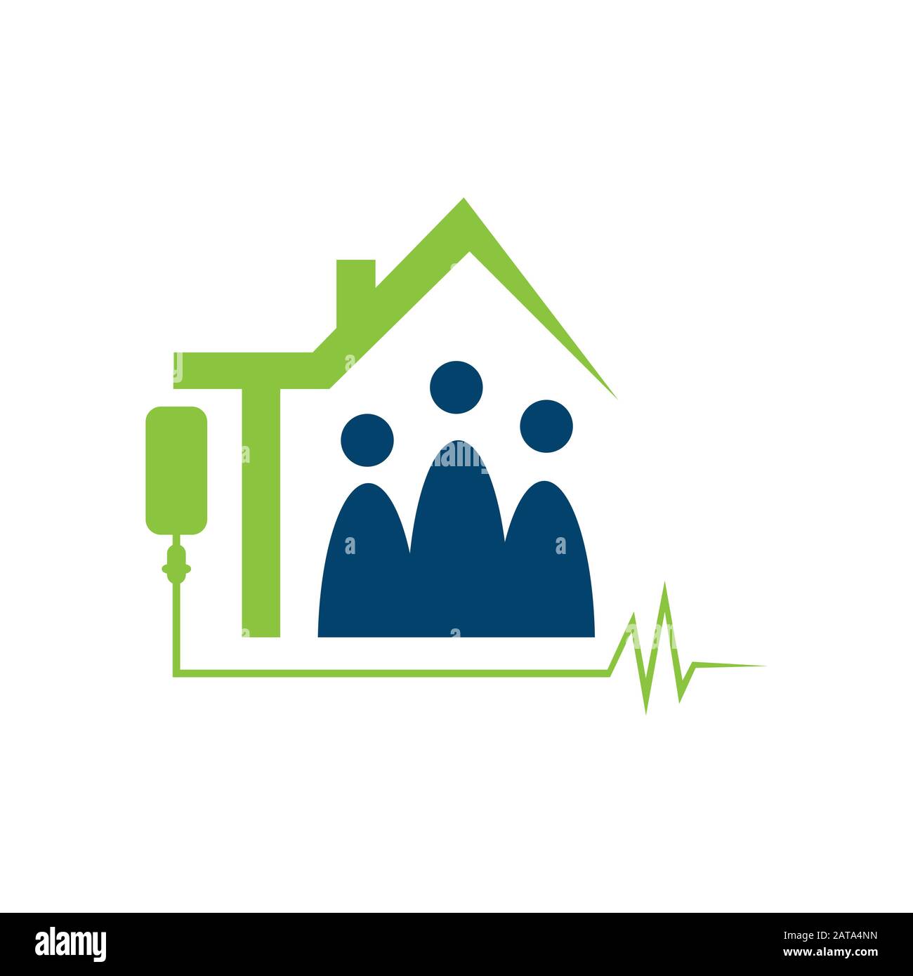 nursing home logo design home care elderly logo vector illustrations Stock Vector