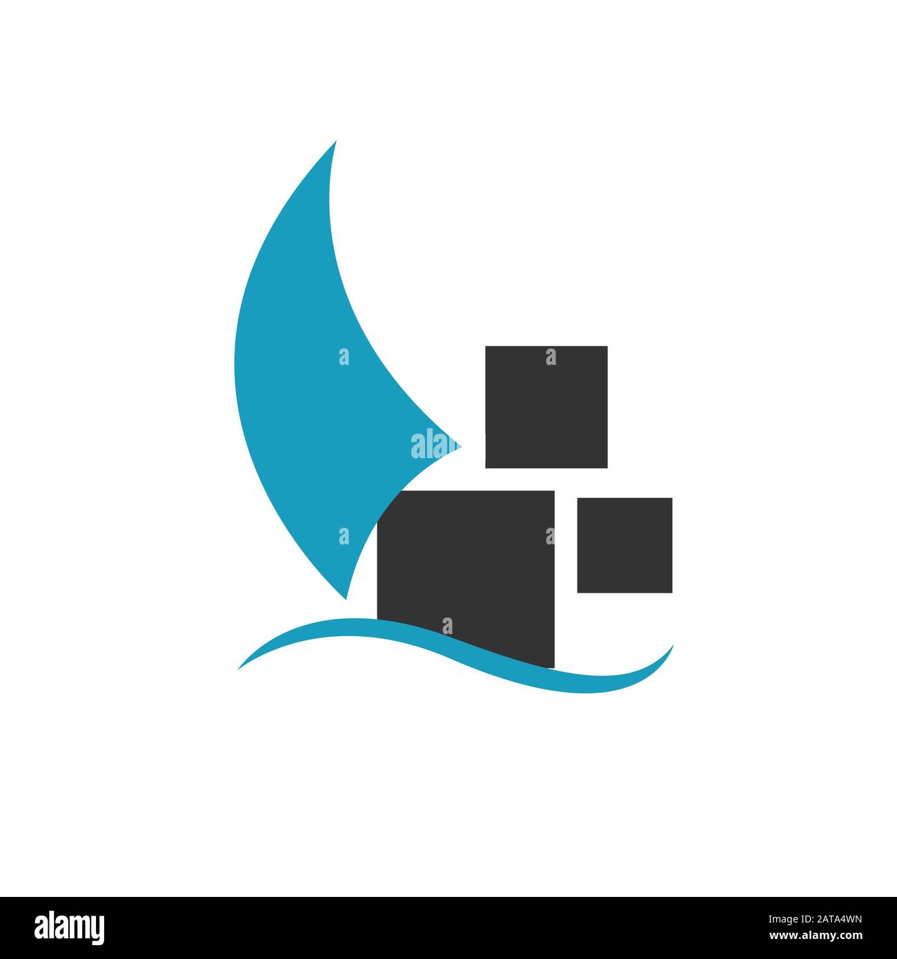 shipping logo design vector symbol for cargo ship freight