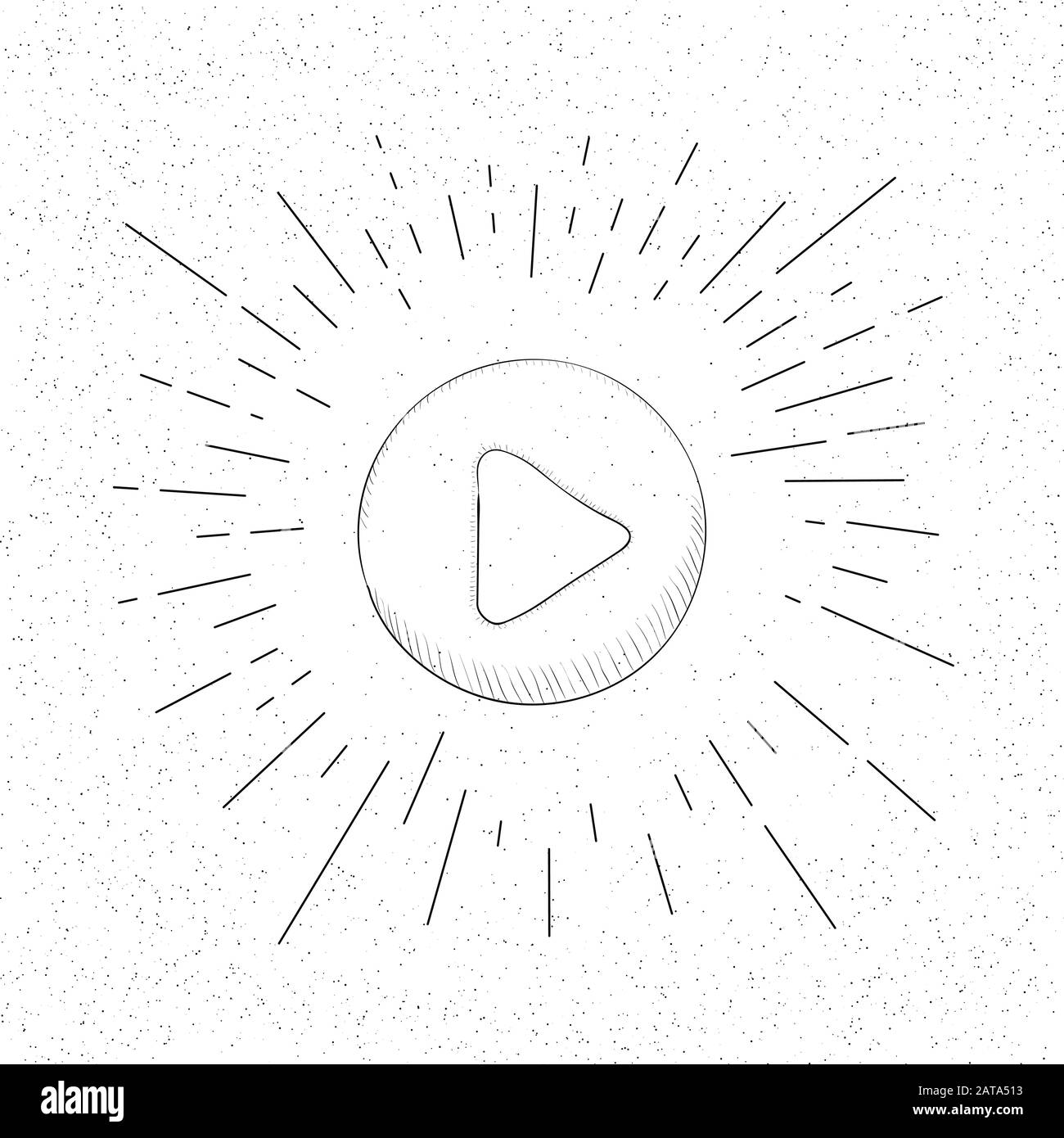 Hand Drawn Symbol of Play Botton - Doodle Vector Hatch Icon Stock ...