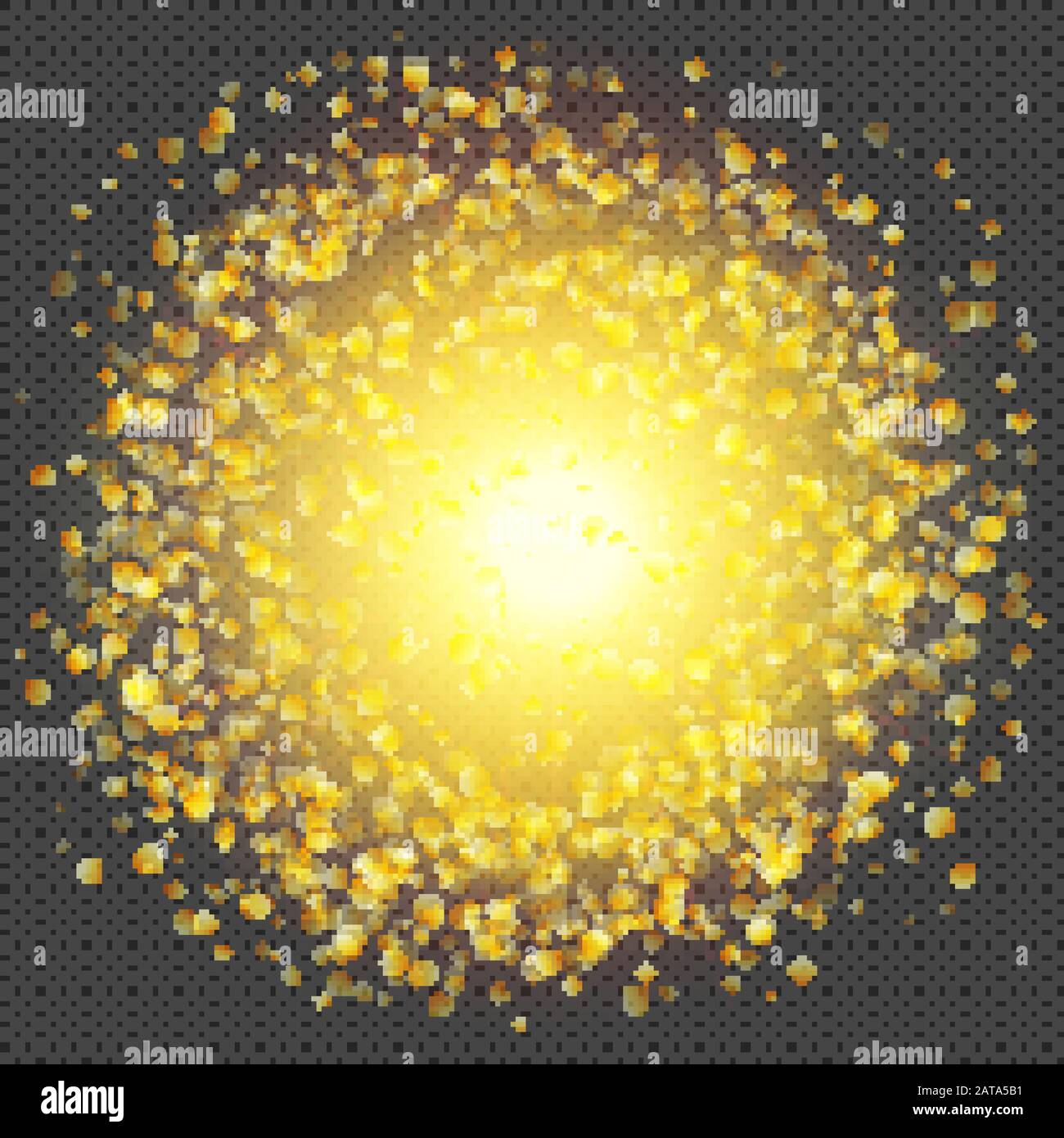 Sunshine Flare Flash with Sparks and Bokeh Effect on Transparent Background Vector Radiant