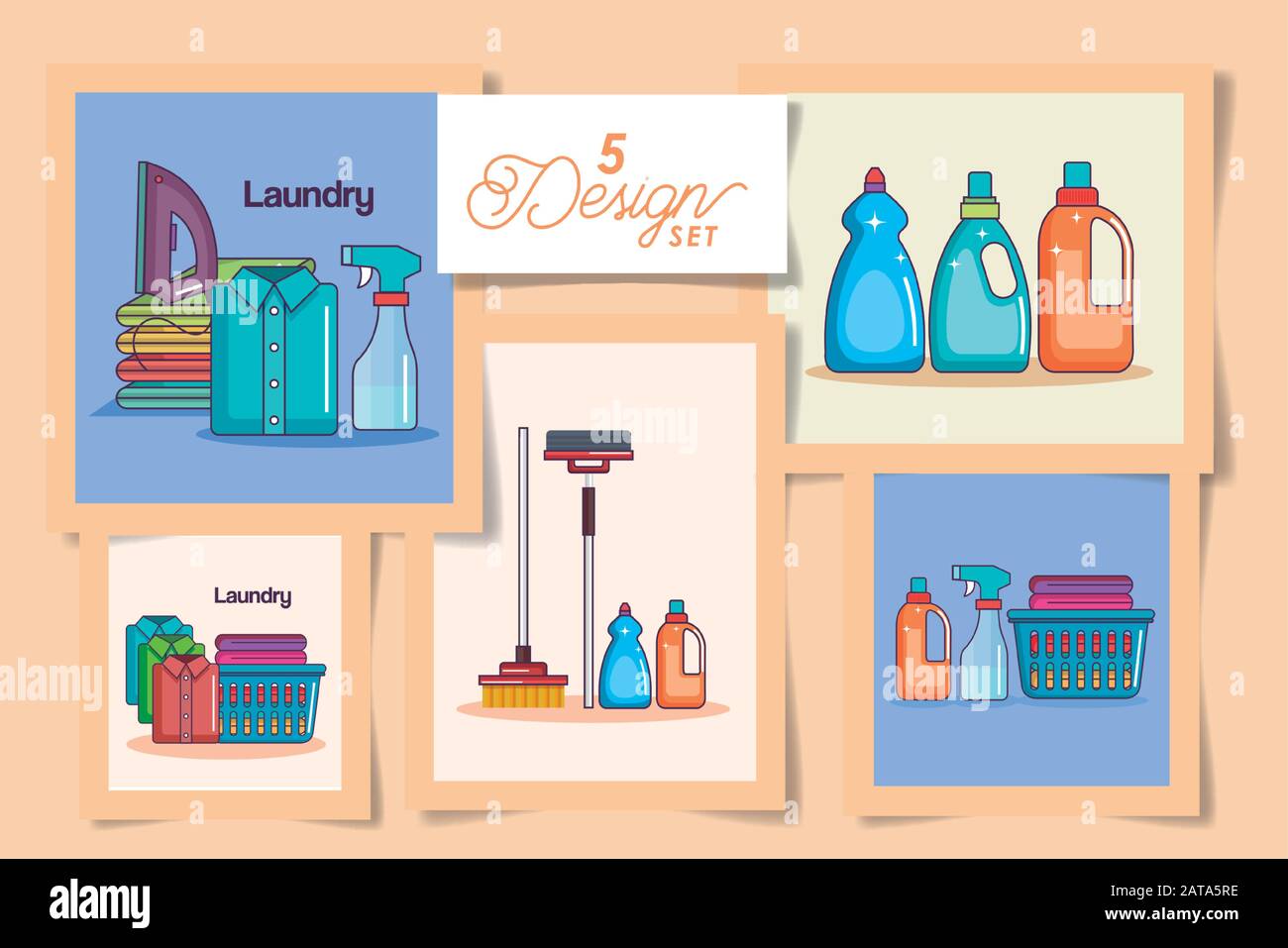 five designs of laundry and icons Stock Vector Image & Art - Alamy