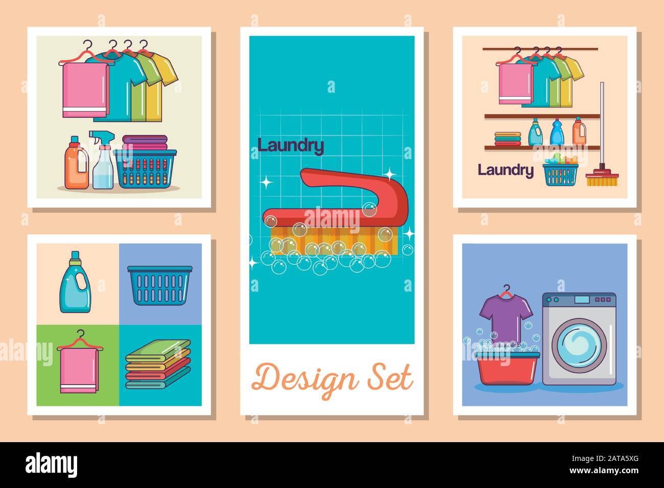 designs set of laundry and icons Stock Vector Image & Art - Alamy