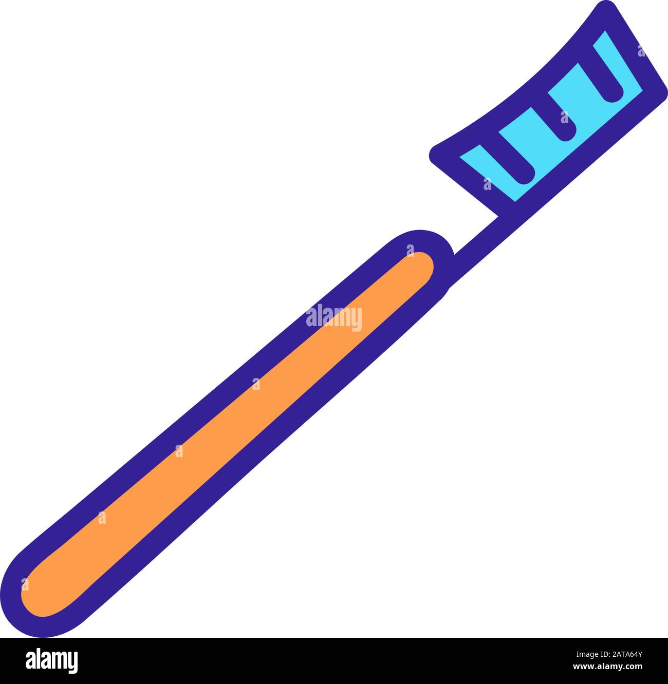 Toothbrush icon vector. Isolated contour symbol illustration Stock Vector