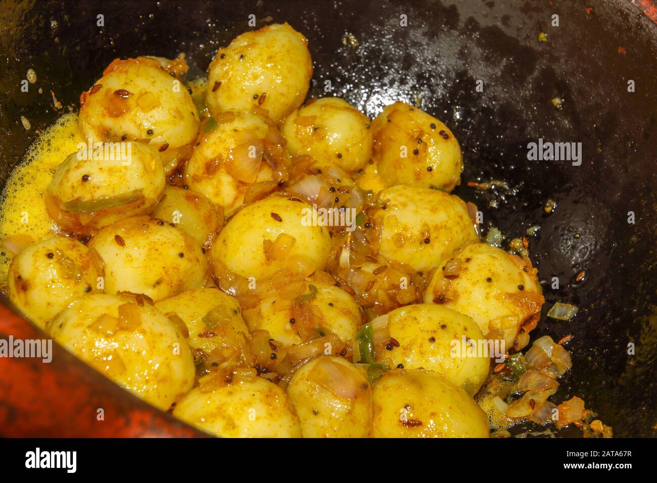 Indian traditional Spicy Baby Potatoes Recipe Stock Photo Alamy