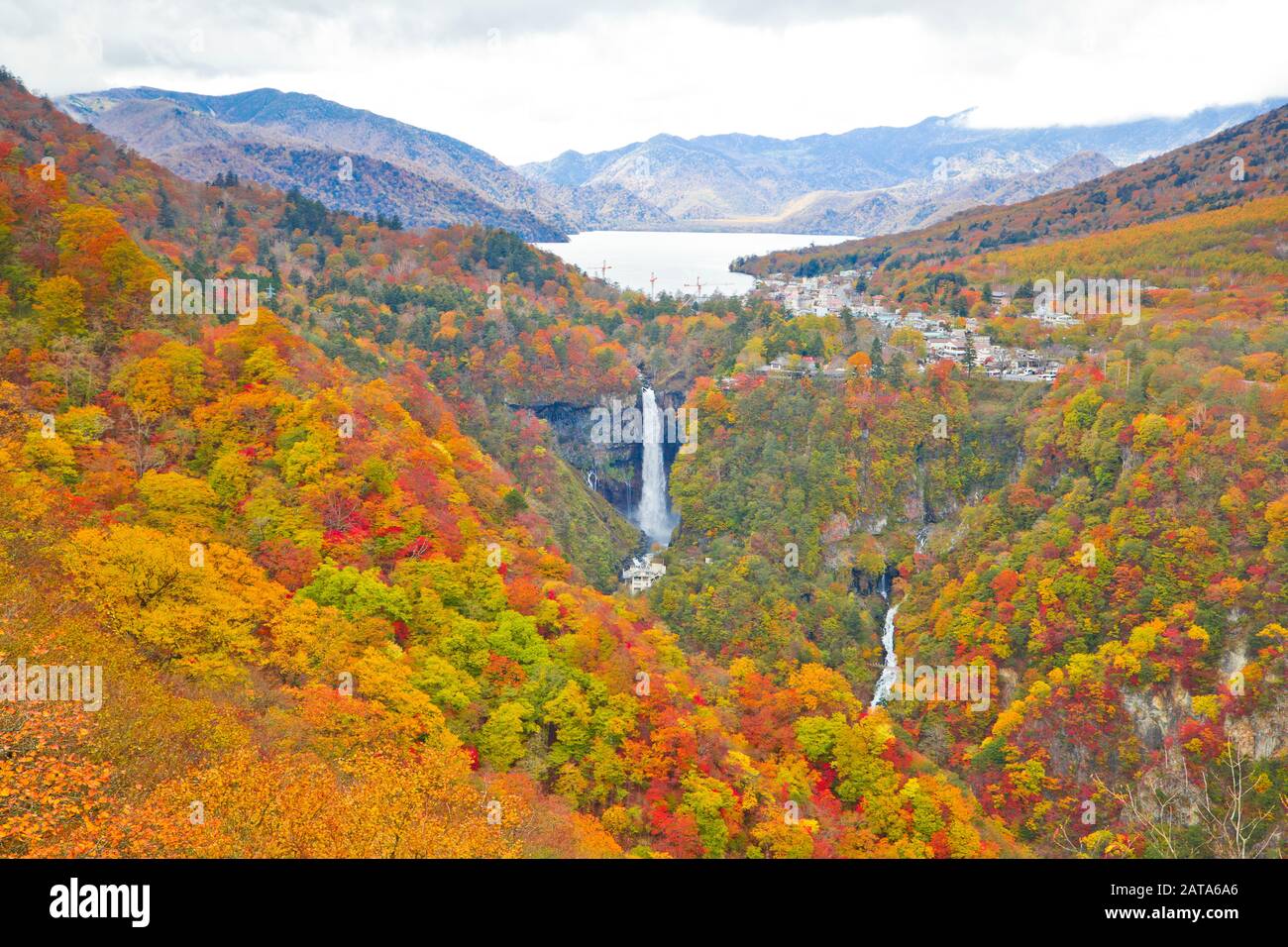 Kegon Falls near Nikko, Japan in autumn. Stock Photo