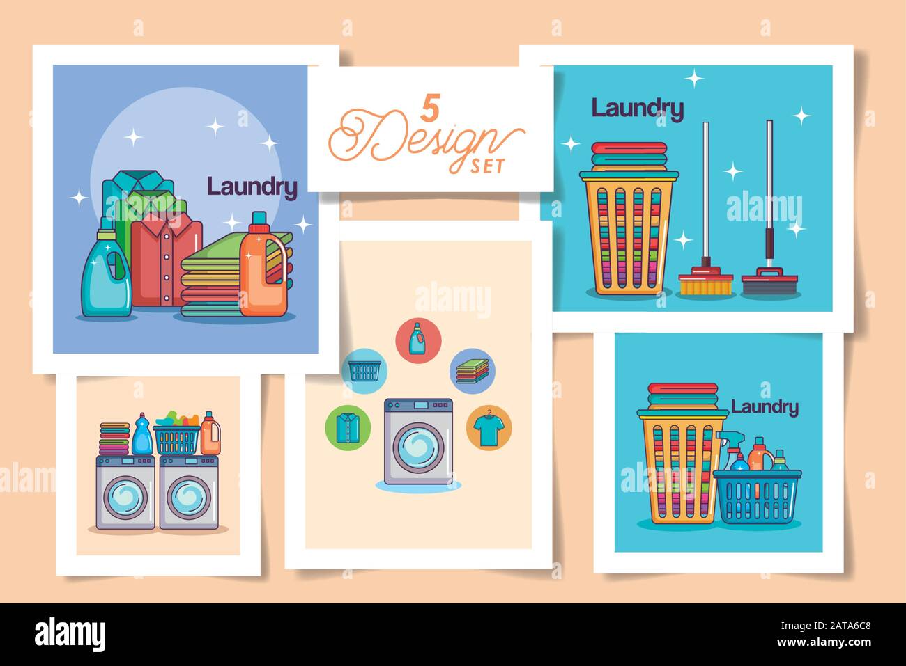 five designs of laundry and icons Stock Vector Image & Art - Alamy