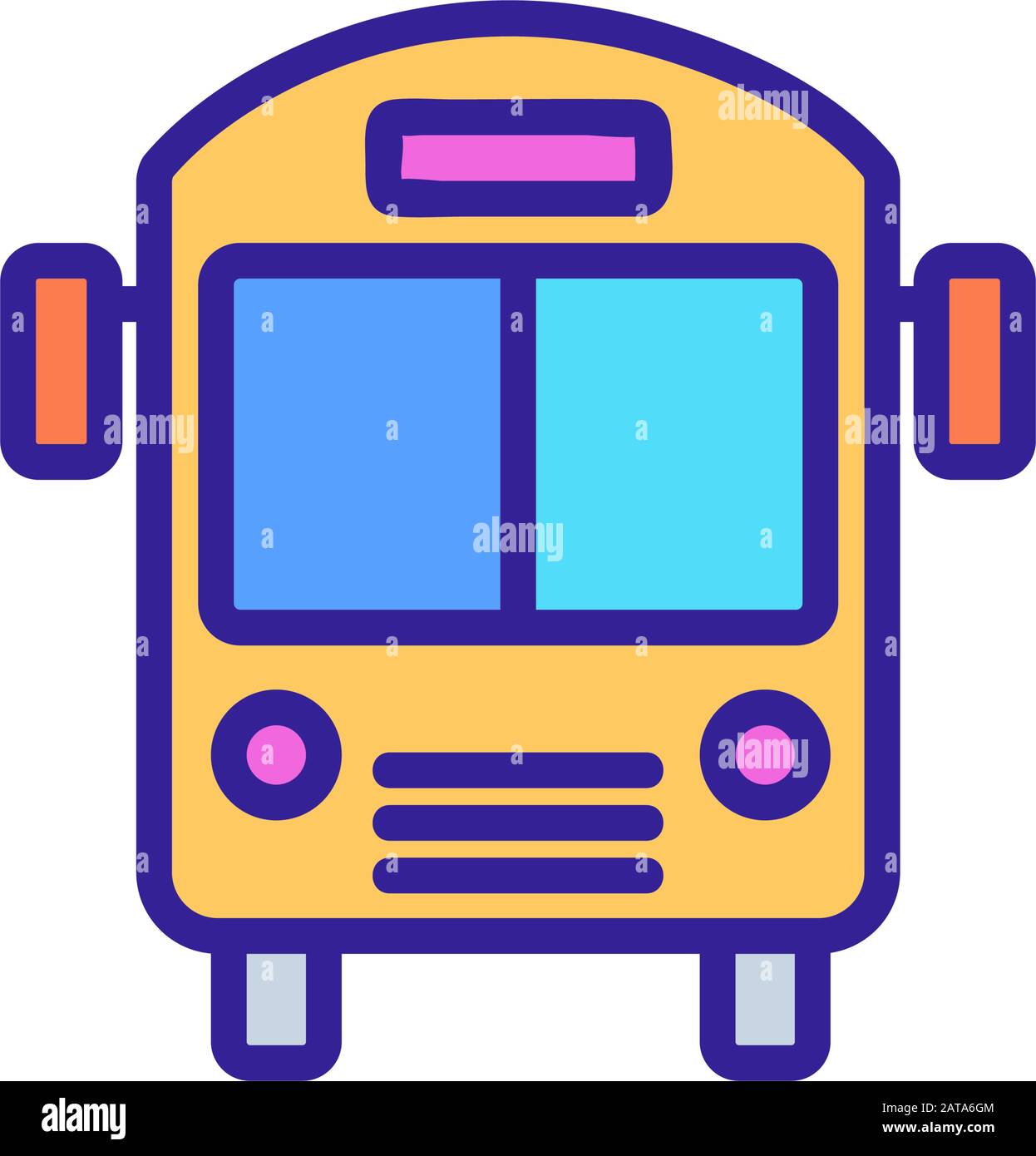 School bus icon vector. Isolated contour symbol illustration Stock Vector