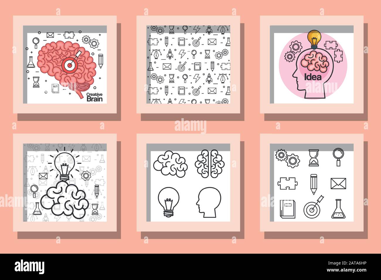 bundle designs of brainstorming and icons Stock Vector Image & Art - Alamy