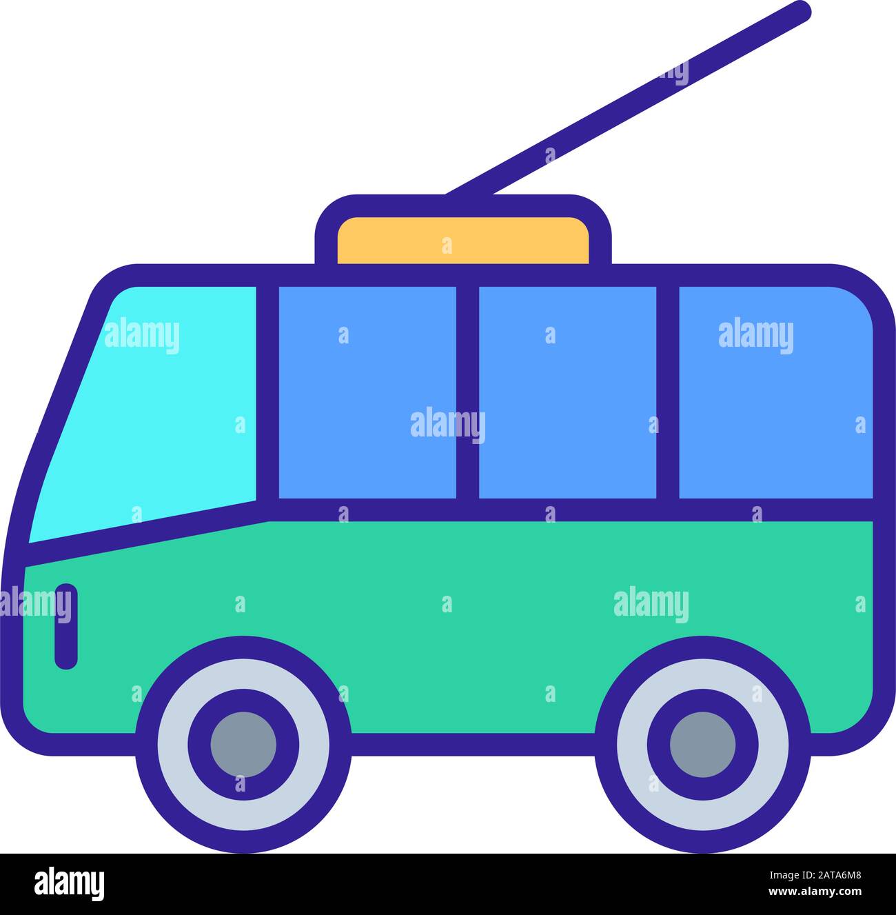 trolleybus urban vector icon. Isolated contour symbol illustration ...